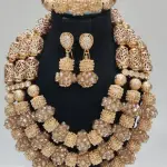 Nigerian crystal jewelry set: copper bridal set