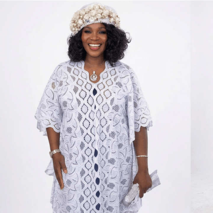 White African lace caftan | Elegant boubou dress with headscarf
