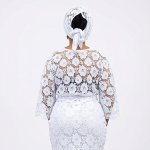 White lace iro and buba , African lace wrapper and blouse, women fashion lace dresses